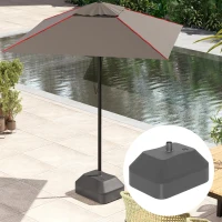 Outsunny Base para Chapéu de Sol Suporte para Chapéu de Sol Preenchível com Água 20L ou Areia 24kg 43x33x25 cm Preto(m-9)