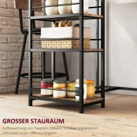 HOMCOM 3-delige Eetset met Bartafel en 2 Stoelen, Klein Keukenset met Zijplanken, MDF, Metaal, Zwart(m-5)