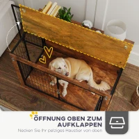 PawHut Hondenbox, Transportbox voor honden, Verblijfsbox, voor huisdieren, 2 afsluitbare deuren, 98 x 60 x 65,5 cm, Bruin(m-5)