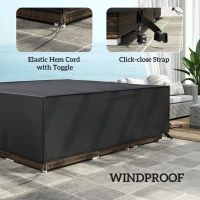 Outsunny Large Patio Garden Furniture Set Cover 600D Oxford Square Waterproof, 230 x 230 x 70 cm, Black(m-5)