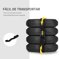 Outsunny Conjunto de 4 Pesos para Tendas Dobráveis Pesos para Pérgola Preenchidos com Cimento Bases para Toldo Pérgola Ø22x5,5 cm Preto(m-6)