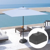 Outsunny Base para Chapéu de Sol Suporte para Chapéu de Sol Preenchível com Água 20L ou Areia 24kg 43x33x25 cm Preto(m-8)
