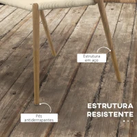 HOMCOM Conjunto de 2 Cadeiras de Sala de Estar com Assento em Corda de Papel Empilháveis Estilo Rústico 51x51x71 cm Carvalho(m-7)