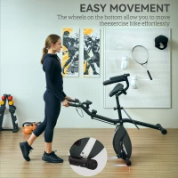SPORTNOW 5-In-1 Folding Exercise Bike with Arm Workout Bands, Quiet 8-Level Magnetic Resistance Foldable Exercise Bike with LCD, Tablet Holder, Hand Pulse Sensor for Home Use Indoor Cycling, Black(m-8)