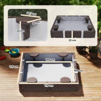 AIYAPLAY Arenero Infantil con 4 Asientos Cubierta Resistente y Diseño Abierto para Jardín Patio o Terraza 119x119x22 cm Marrón(m-3)