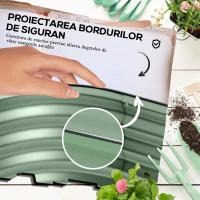 Outsunny Paturi inaltate Galvanizate pentru Gradina, Cutie inaltata din Metal cu Margine de Siguranta(m-6)