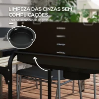 Outsunny Barbecue a Carvão com Rodas Portátil com Grelha Ajustável em Altura para Piquenique Campismo 103x47x95 cm Preto(m-7)