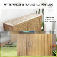 Outsunny Gartenschrank, Holzkommode mit 2 Regalen für Garten, Terrasse, Wetterfest, 110 x 50 x 85 cm, Braun(m-6)