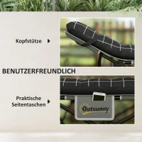 Outsunny Składane łóżko campingowe, z materacem, ergonomiczne, metalowy stelaż, Czarne(m-5)
