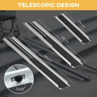 HOMCOM Set of Two 183cm Three-Level Aluminium Wheelchair Ramps(m-8)