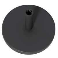 Outsunny Base per Ombrellone da 15kg Rotonda per Pali da Ø24-38mm, Plastica e Cemento, Ø46.5 cm, Nero(m-7)