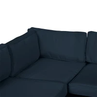 Outsunny Lot de 14 Housses de Rechange Coussins Salon de Jardin - 6 Housses Coussin d'assise, 8 Housses Coussin Dossier Bleu(m-8)