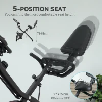 SPORTNOW 5-In-1 Folding Exercise Bike with Arm Workout Bands, Quiet 8-Level Magnetic Resistance Foldable Exercise Bike with LCD, Tablet Holder, Hand Pulse Sensor for Home Use Indoor Cycling, Black(m-6)