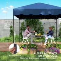 Outsunny Tenda Dobrável Pop UP Tenda 3x3 m Tenda para Eventos com Proteção UV50+ Altura Ajustável e Bolsa de Transporte Azul(m-6)