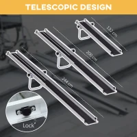 HOMCOM Set of Two 244cm Three-Level Aluminium Wheelchair Ramps(m-8)