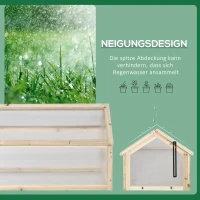 Outsunny Mini-broeikas, Compacte plantenkas van hout, Polycarbonaat platen, Ventilatieopening, 90L x 52B x 49,5H cm, Natuur(m-6)