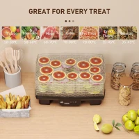 HOMCOM 40-70℃ Six-Tray Food Dehydrator - Black(m-6)