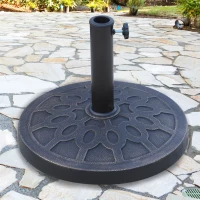 Outsunny 13kg Resin Umbrella Stand Holder, Garden Parasol Base for 38mm or 48mm Outdoor Umbrella Poles, Bronze Tone(m-11)
