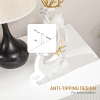 HOMCOM Set of 2 Elegant Chest of Three Drawers - White/Gold-Tone(m-6)