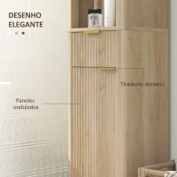 HOMCOM Columna Alta de Baño con Estantes y Cajón Diseño Compacto y Funcional para Espacios Reducidos 33x30x170 cm Tono Madera(m-4)
