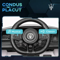 AIYAPLAY Mașinuță Electrică pentru Copii 3-5 Ani cu 2 Motoare, Telecomandă și Muzică, 98x59x43 cm, Alb(m-7)