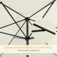 Outsunny Umbrela de Gradina Dreptunghiulara 195×295 cm – Alb(m-7)