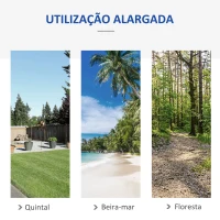 Outsunny Cama Rede com Suporte 310x117 cm com Bolsa de Transporte Altura Ajustável Capacidade 120 kg para Campismo Pátio Verde e Azul(m-6)