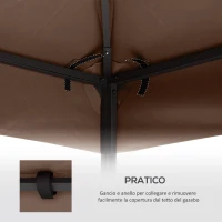 Outsunny Tetto di Ricambio per Gazebo 3x3m a 2 Livelli e Resistente ai Raggi UV, Caffè(m-6)