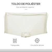 Outsunny Parasol para Pared 230x130x249 cm Sombrilla Rectangular con Manivela Protección UV Impermeable Crema(m-7)
