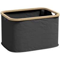 HOMCOM Cesto de la Ropa Sucia Plegable 36 L con Asas para Baño Dormitorio Lavadero 44,3x33,3x26,5 cm Negro
