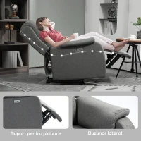 Homcom Fotoliu Electric Rabatabil 160° cu Suport si USB 77x91x106 cm – Gri Deschis(m-6)