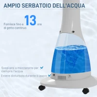 HOMCOM Ventilatore Nebulizzatore con Serbatoio 3L, 3 Modalità e 3 Velocità, 44.5x38.5x120 cm, Bianco e Nero(m-8)