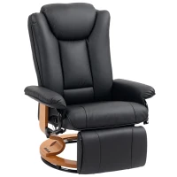 HOMCOM Faux Leather Recliner Chair - Black(m-11)