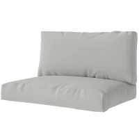 Outsunny Two Piece Seat Pallet and Back Cushions - Light Grey(m-11)