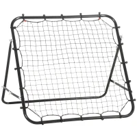 HOMCOM Red de Rebote Reboteador de Metal con Ángulo Ajustable para Entrenamiento de Deportes 96x80x96 cm Negro(m-1)