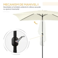 Outsunny Umbrela de Gradina Dreptunghiulara 195×295 cm – Alb(m-5)
