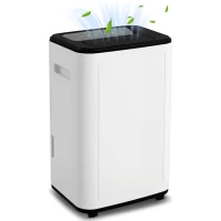 HOMCOM Deshumidificador Eléctrico Depósito de Agua 6 Litro 20L/día con 3 Modos 2 Velocidades Temporizador 33,5x26x53 cm Blanco(m-11)