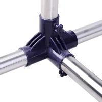 HOMCOM Charriot com Altura Ajustável Cabideiro com Rodas para Roupas Aço Inoxidável 86-160x45x95-170cm Prata e Preto(m-7)