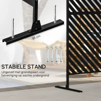 Outsunny Tuinafscheiding met geometrische vormen, metaal, 122 x 45 x 198 cm, zwart(m-5)