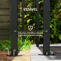 Outsunny Pérgola de Parede 2,4x2,4 m Pérgola de Jardim com Teto Inclinado Proteção UV 30+ Impermeável e Estrutura de Metal Creme(m-5)