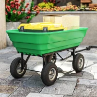 Outsunny Lot de 4 Pneus Pneumatiques de Remplacement Alésage de 16mm pour Chariot de Jardin, Brouette et diable(m-6)