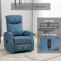 Homcom Fotoliu Relax – Recliner cu Masaj & 2 Telecomenzi(m-4)