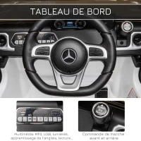 HOMCOM Voiture véhicule électrique enfant licence officielle Mercedes 12 V télécommande parentale, V. Max. 5 Km/h - blanc(m-5)
