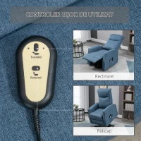 Homcom Fotoliu Relax – Recliner cu Masaj & 2 Telecomenzi(m-7)