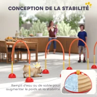 PawHut Kit d'équipement d'agilité pour chien avec 4 portes à largeur réglable, sac de transport, jaune et orange(m-6)