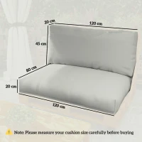 Outsunny Two Piece Seat Pallet and Back Cushions - Light Grey(m-3)