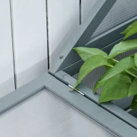 Outsunny Garden Cold Frame Polycarbonate Greenhouse with Adjustable Shelves, Double Doors, Openable Top Covers, Grow House for Flower Vegetable Plants, 80 x 47 x 138cm, Grey(m-9)