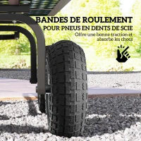 Outsunny Lot de 4 Pneus Pneumatiques de Remplacement Alésage de 16mm pour Chariot de Jardin, Brouette et diable(m-4)