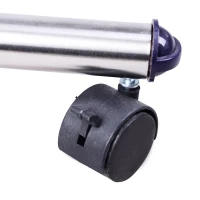 HOMCOM Charriot com Altura Ajustável Cabideiro com Rodas para Roupas Aço Inoxidável 86-160x45x95-170cm Prata e Preto(m-9)