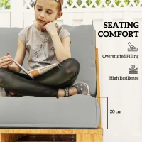 Outsunny Two Piece Seat Pallet and Back Cushions - Light Grey(m-4)